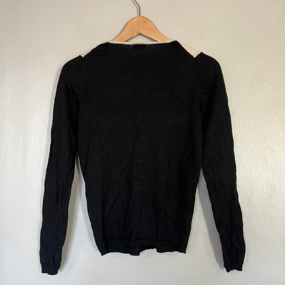 L'agence Black Cashmere Wooln Pullover Sweater Size XS Blue Gray Chevron Stripes - Picture 4 of 12